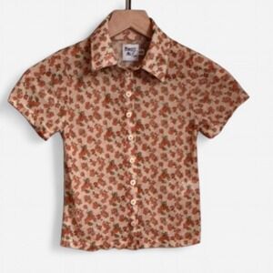 Princess Polly Floral Mesh Button Down Top 🌸